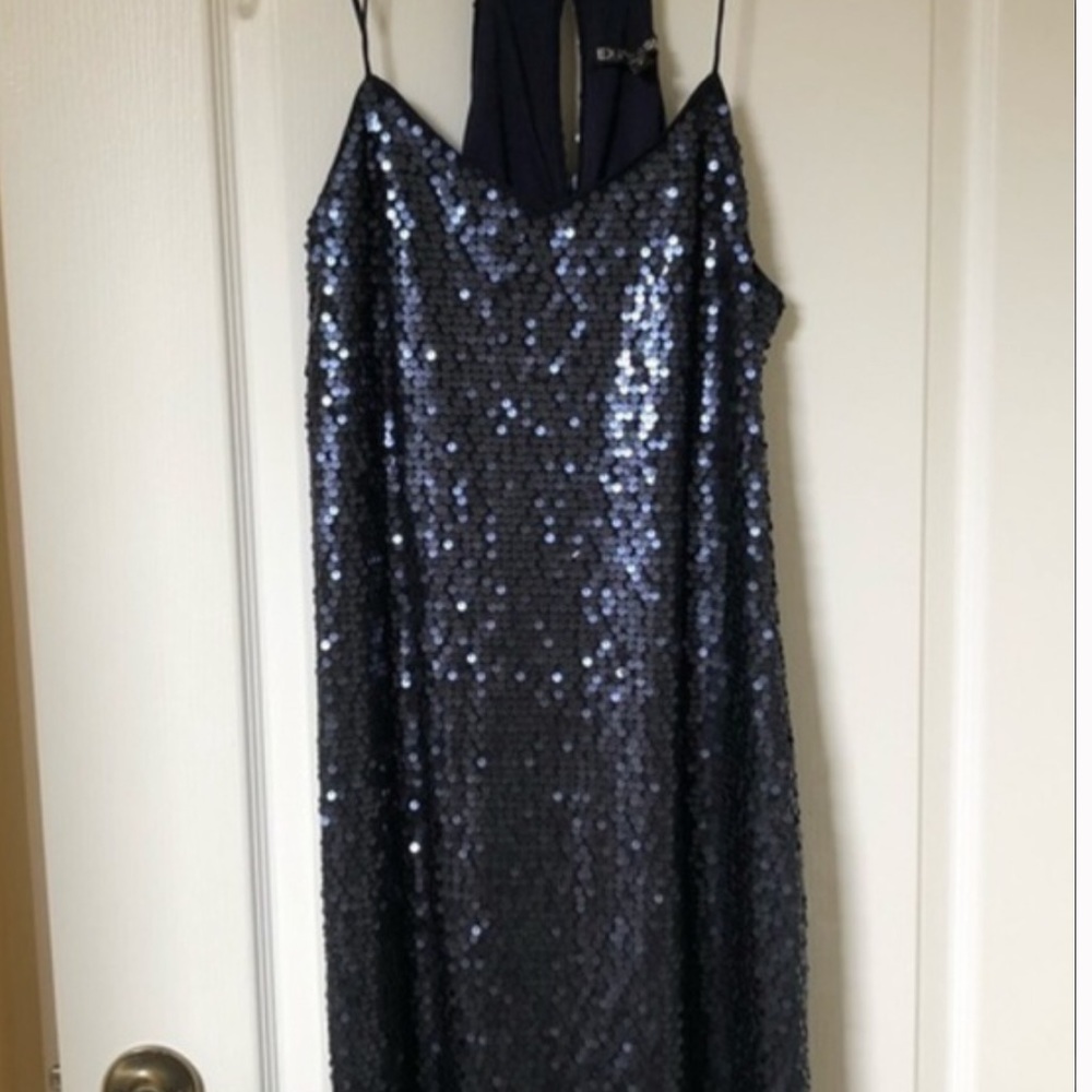 Express Navy Sequin Cocktail Dress - Picture 2 of 5